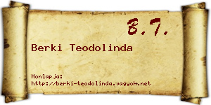 Berki Teodolinda névjegykártya